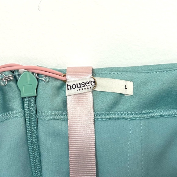 NWT HOUSE OF CB Jasmine Jade Draped Strapless Corset Mini Dress Women’s Large - Picture 9 of 10